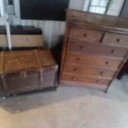 Wicker Chest & Dresser For Sale 