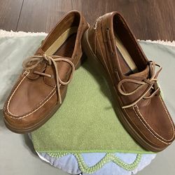 SPERRY  TOP SIDER Men’s Authentic  Original Leather Boat Shoes Brown  Color Size 10.5M