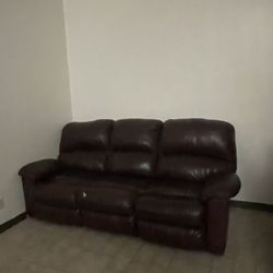 Brown Leather Couch 
