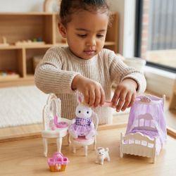 Brand New Mini Dollhouse Bedroom Play Set – Kids Pretend Play Doll Furniture