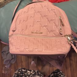 Michael Kors Brand New Baby Pink Backpack With Gold Hard wear 