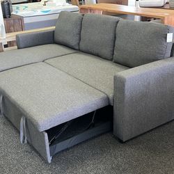 Grey Linen Sleeper Sofa 