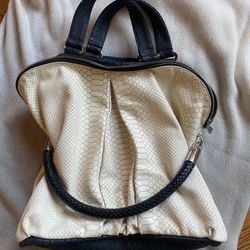 CC SKYE The Luxe Olivia Satchel - Ivory I/Black Snakeskin - Like New 
