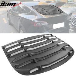 Fits 2020-2024 Tesla Model Y Rear Window Louver Shade Cover Matte Carbon Fiber Print