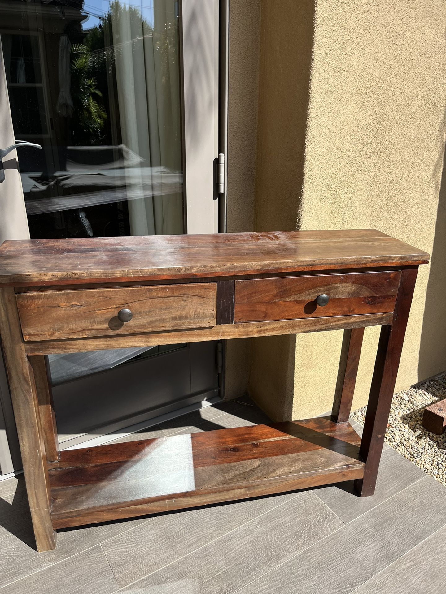 Brown Solid Wood Console Table