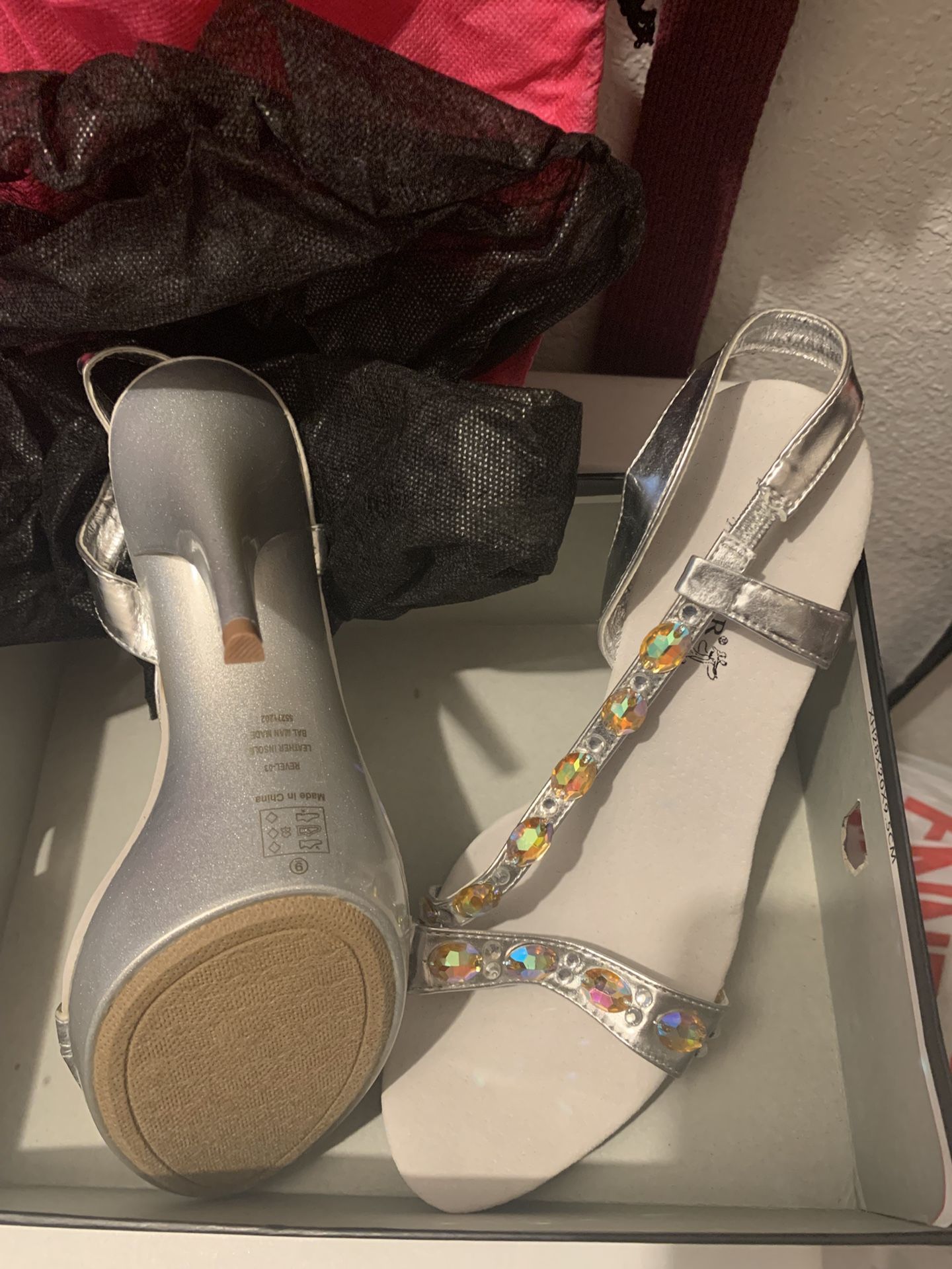 Silver And Jewels High Heels