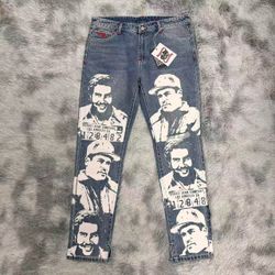 Light Blue And White Asaali Jeans Size 40