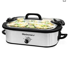 Elite Gourmet Stainless Steel Slow Cooker 