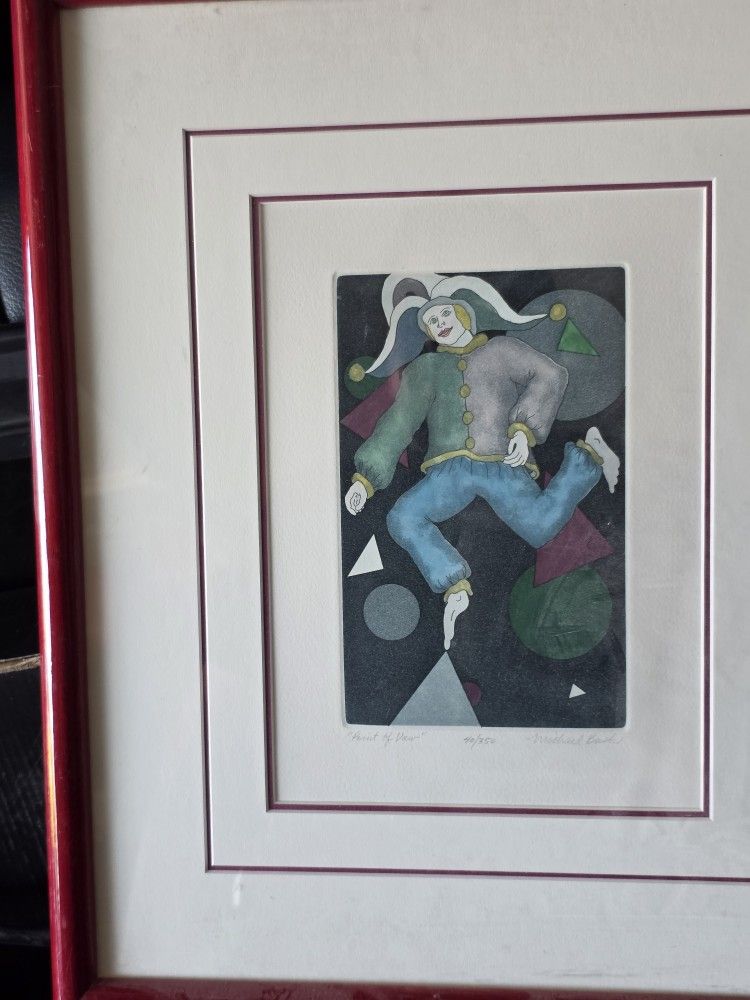 Clown Framed Hand Drawn