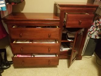 Cherry Wood sturdy dresser/changing table