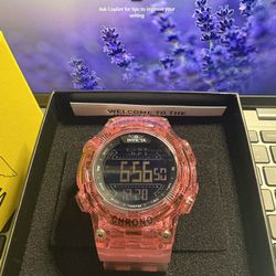 Invicta Racing 49047 Digital Watch 52mm Pink Black Unisex Sport Style 100M WR