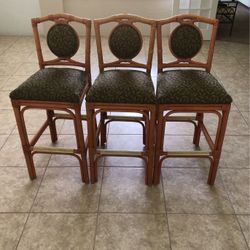 Rattan Bamboo Bar Stool