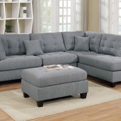 Brand New Grey Sectional Sofa And Love Seat 