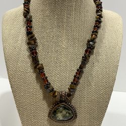 Beautiful Natural Stone Necklace 19” Inches Long