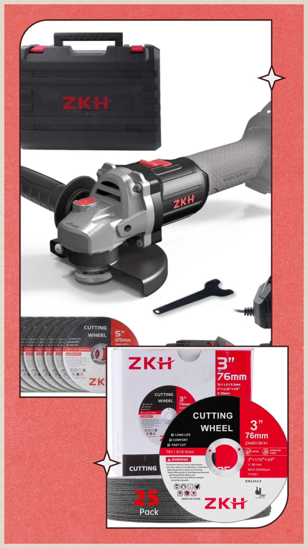 Bundle Alert: 20v Cordless Angle Grinder and 25 Pack Cut-off Wheels