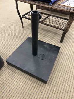 Concrete Umbrella Stand - Heavy Duty - Black - New