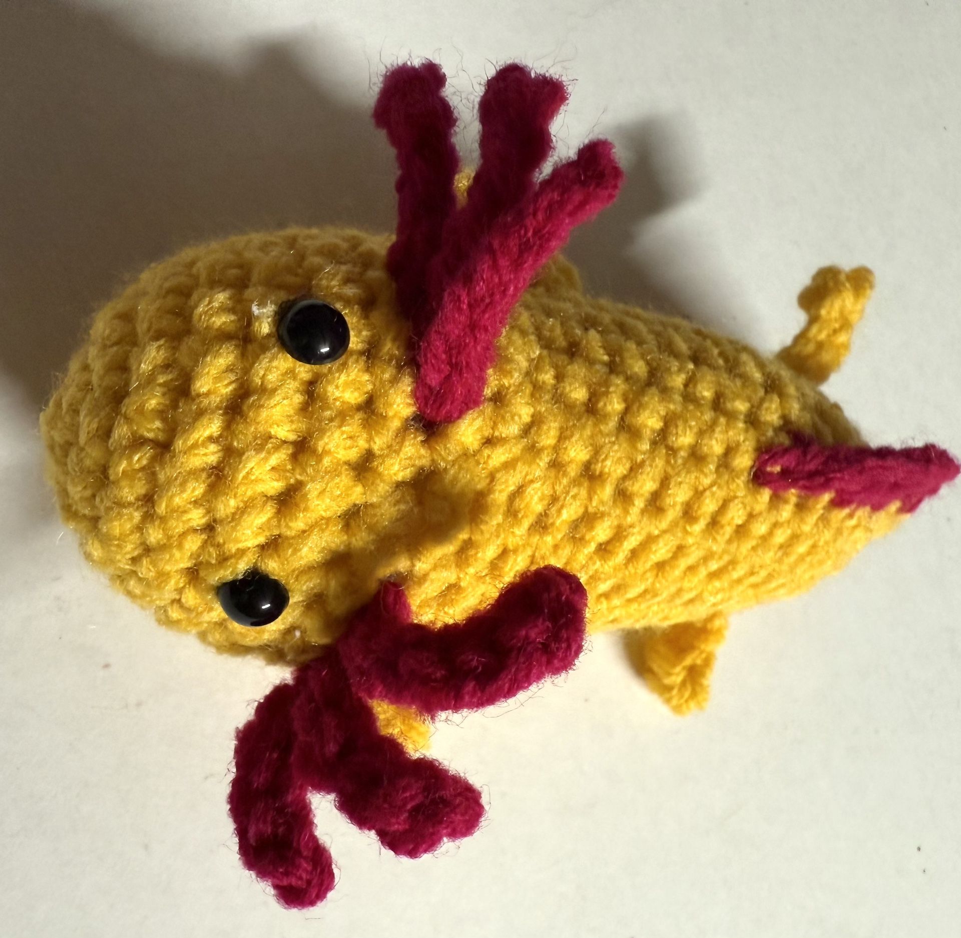 New Handmade Crochet Amigurumi Axolotl 5” Plush stuffed toy Yellow
