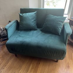 Large Green Microfiber Armchair, Converts To ‘bed’