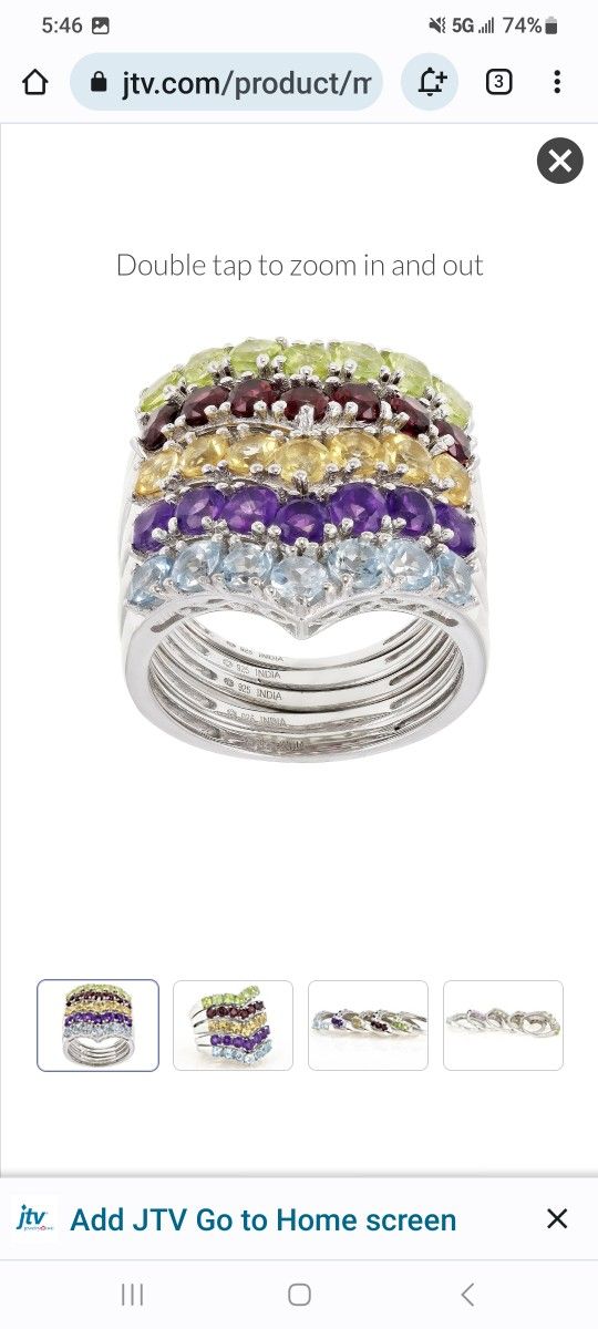 Gemstone Band Rings Your Choice $25.00 Sterling