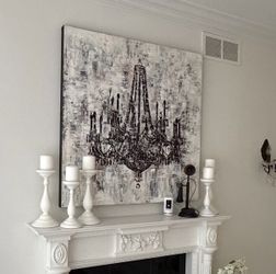 Large Chandelier Canvas Wall Art