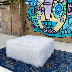 White Ottoman (Delivery Available)
