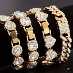 Gold bold bling bling bracelets $20 each also in silver