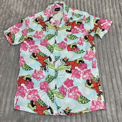 Disney's Goofy Resort Allover Print Woven Button-Down Shirt men’s size S