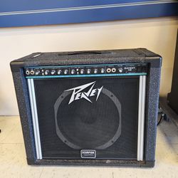 Vintage Peavey Bandit 112 Teal Stripe Scorpion Equipped Guitar Amplifier 812907-1