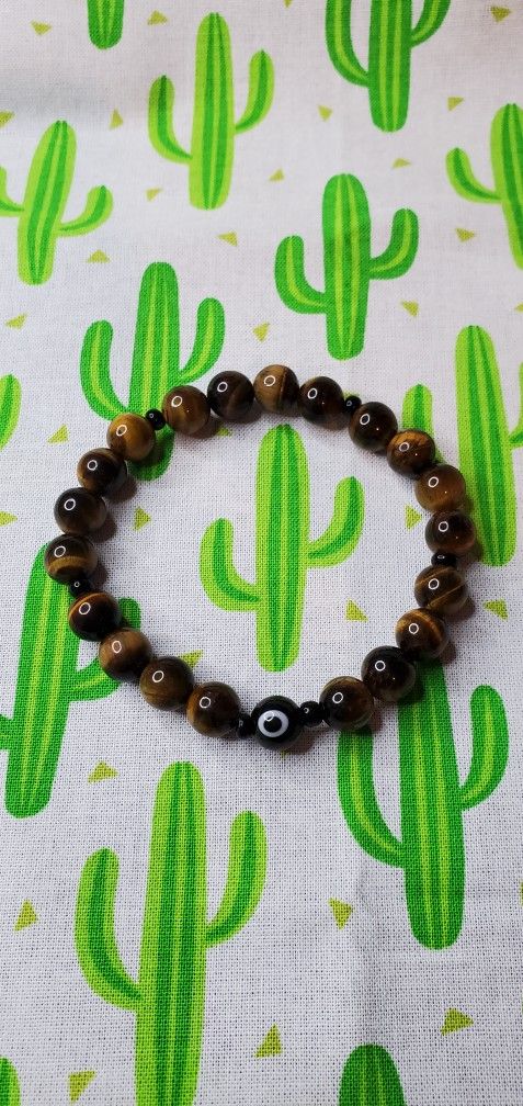 🧿 Evil Eye 🧿 Tiger’s Eye 🐅 NEW Bracelet 📿 OSXL 