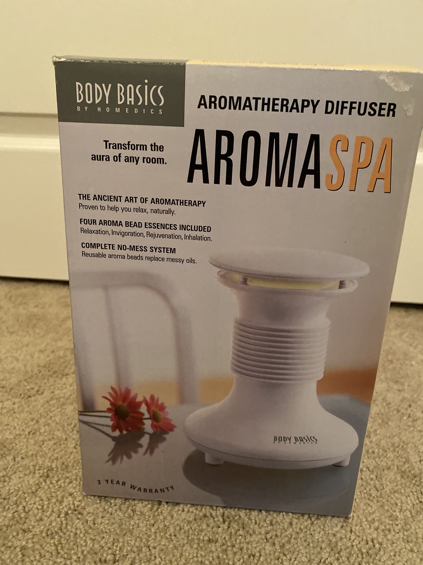 New Homedics Body Basics Aroma Spa Aromatherapy Diffuser with 4 Bead Jars for Mother’s Day