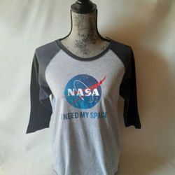 NASA I Need My Space girl's gray long sleeve top youth XL