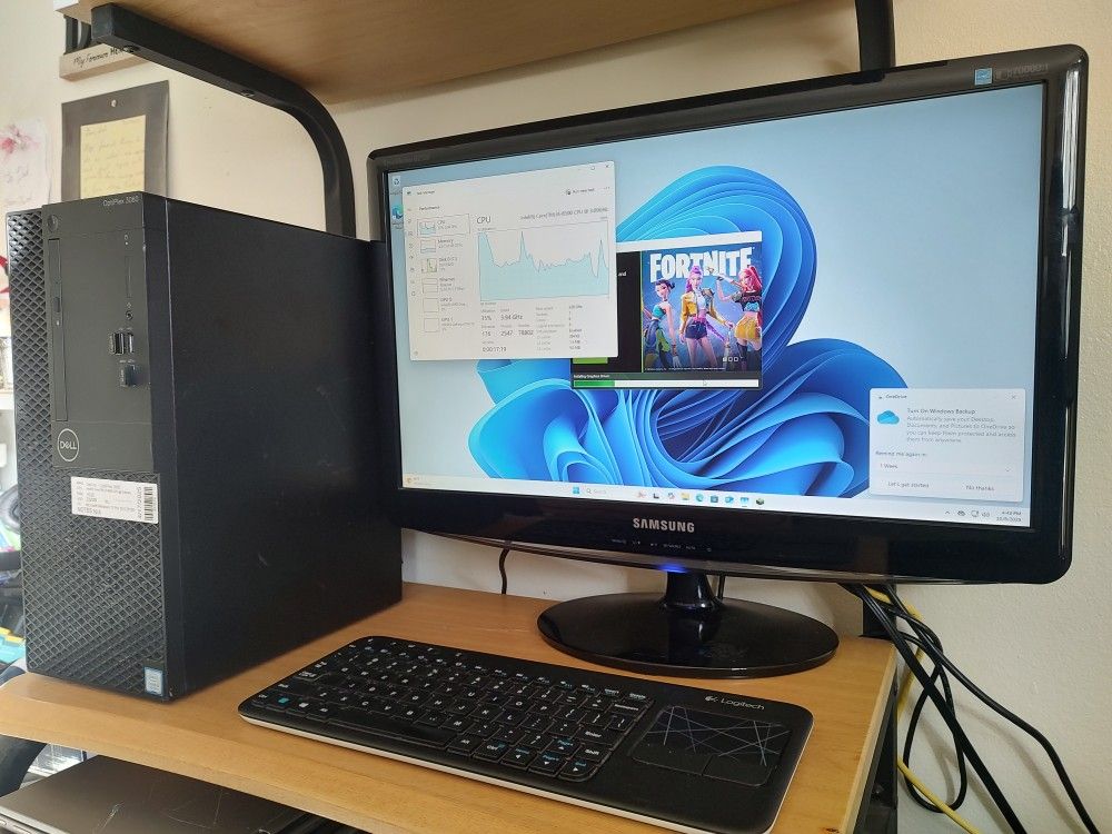 Dell CAD/Gaming PC - Intel Core i5 4.1ghz, 16gb DDR4, Nvidia GeForce 1050 Ti 4gb GPU (Red Dead, GTA V), NEW 256gb SSD, Windows 11
Pro