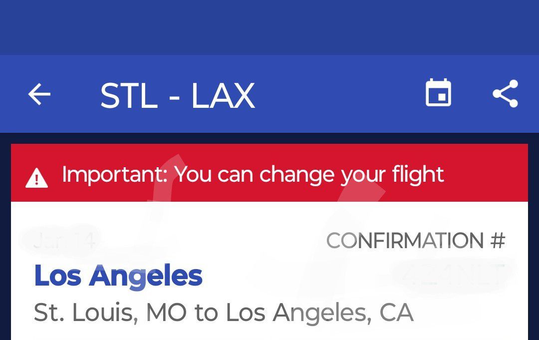 SW Air Ticket STL to LAX or Travel Voucher 