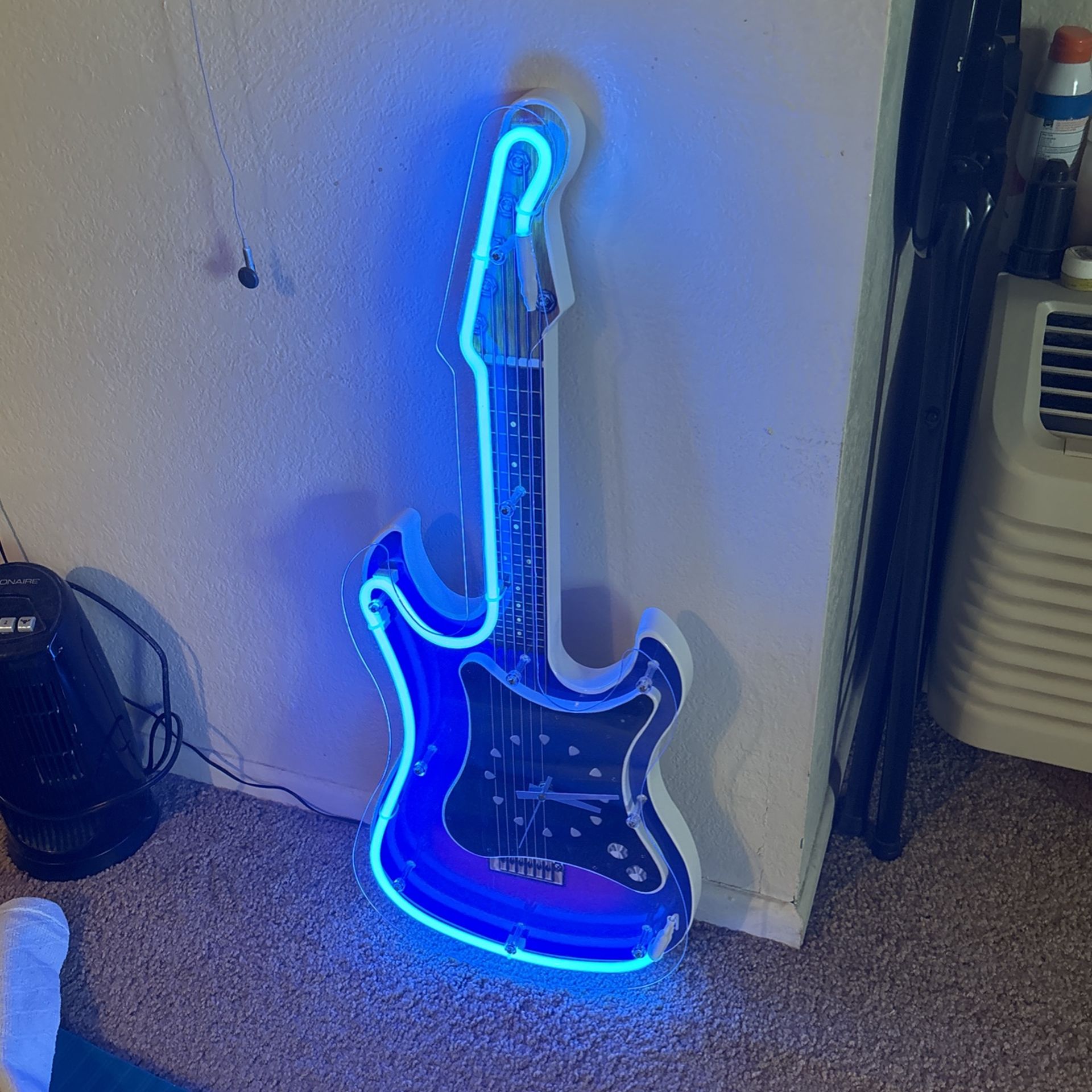 Neon Guitar Clock