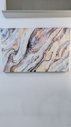 Large Abstract Canvas Wall Art – 47" x 30" – Modern Neutral Tones