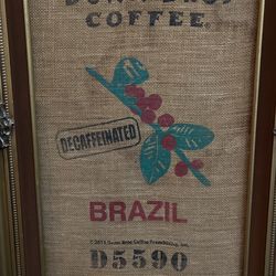 christmas gift! Framed Coffee Sack Coffee House Art