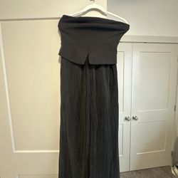 Strapless Black Body Suit Dress