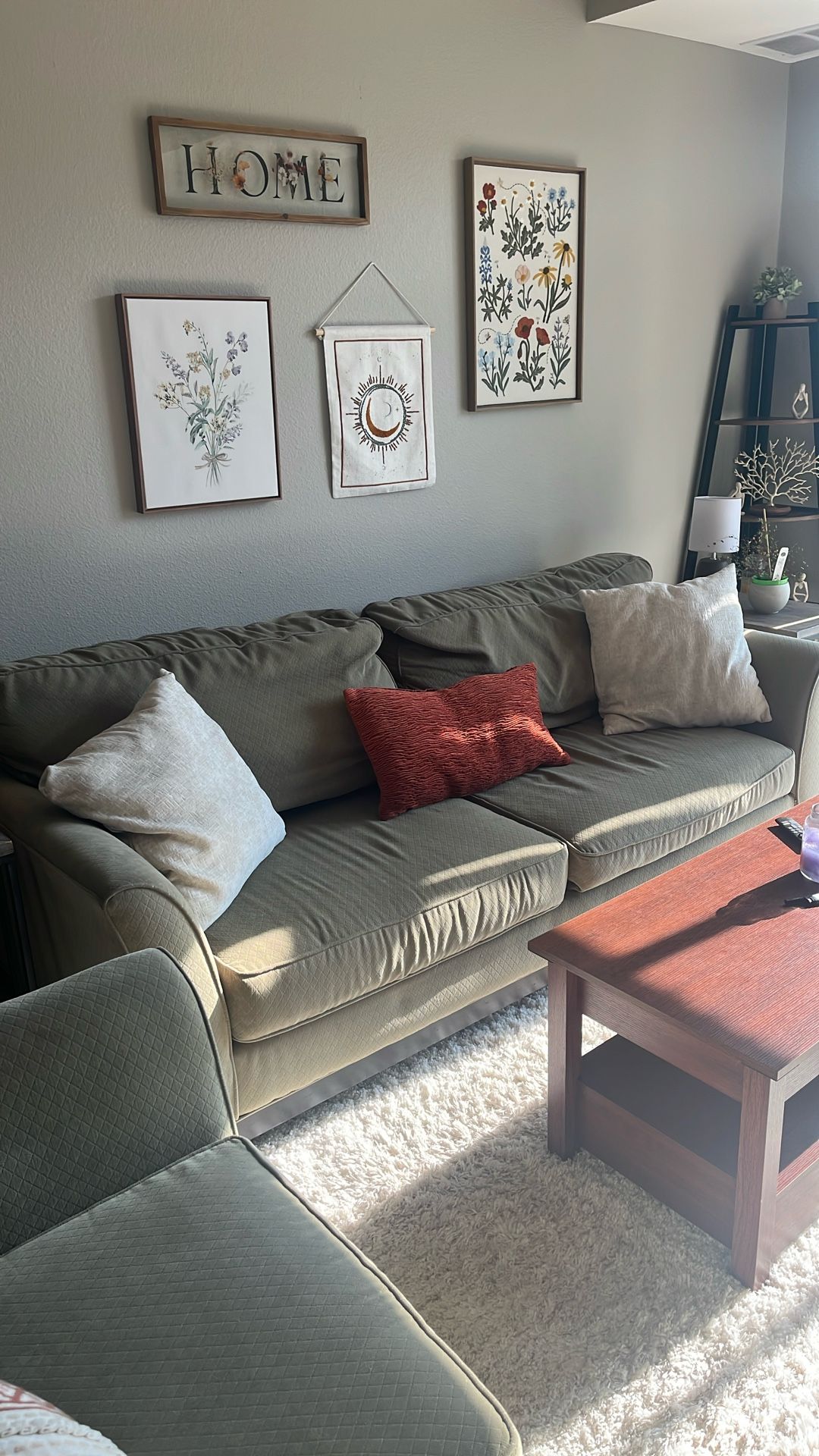 Couch set (light green): Sofa, Love Seat, And Chair