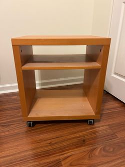 Rolling Wood Shelf Cart with Casters