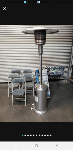 CANOPY, HEATER, TABLE, AND CHAIRS ALL FOR SALE TAKE IT $200 CANOPY LIKE NEW 10X20