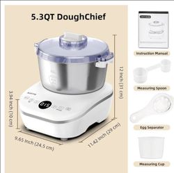 AIZIYO DoughChief, 5.3QT Dough Maker, Dough Mixer with Ferment Function, 304 Stainless Steel Bowl, R
