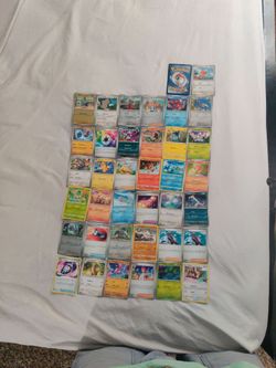 Pokemon cards total of 37. Some gal graphics.