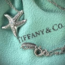 Tiffany & Co. Elsa Peretti Platinum Diamond Starfish Necklace