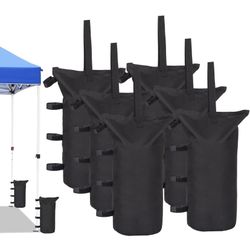 Black SandBags, Pop Up Canopy Tent Weights for Stability, 6 Pack