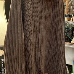 Ladies Large POL Distressed Oversized Turtleneck Sweater 
