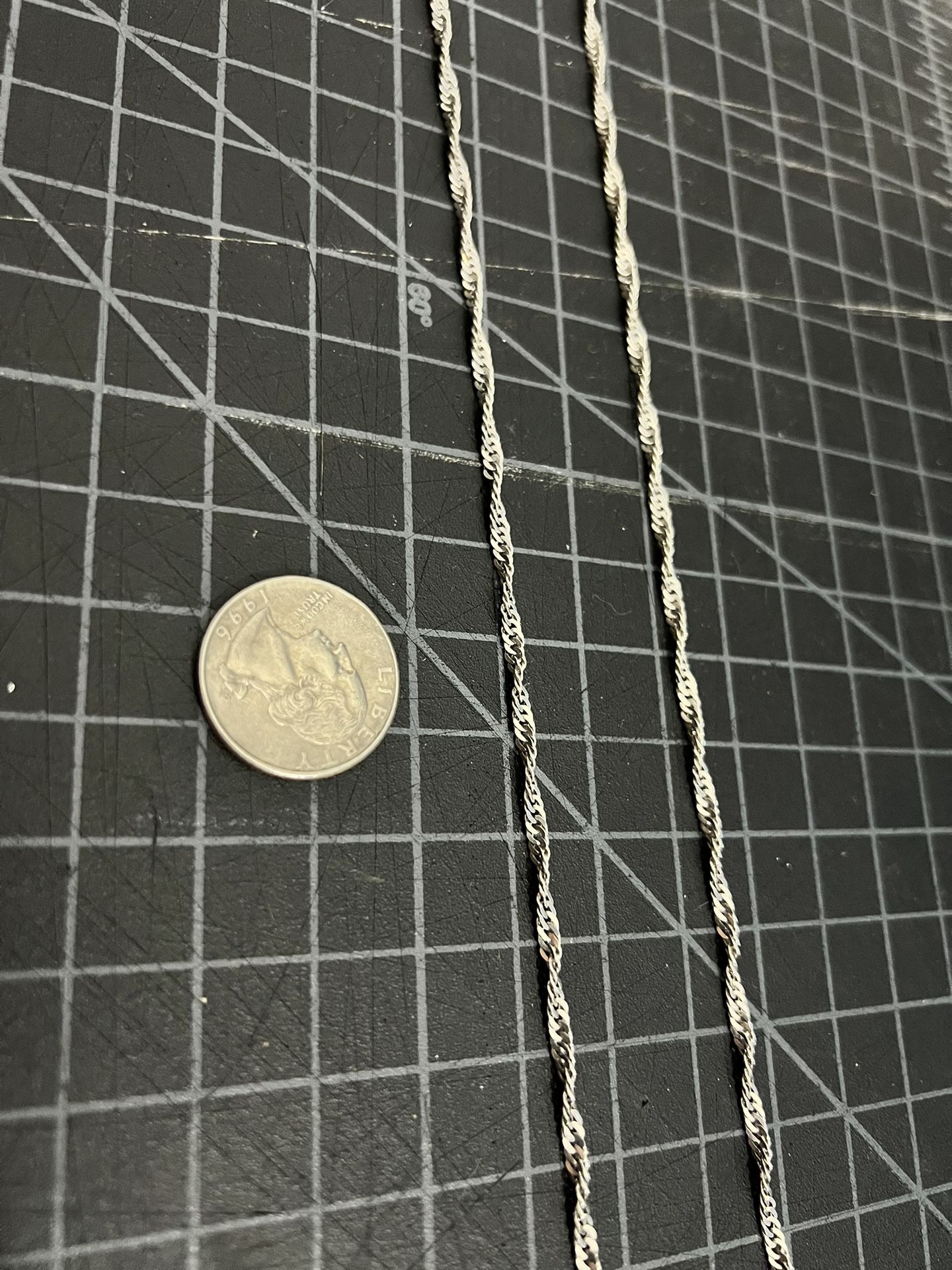 30” 3mm Twisted Curb Chain 10 K Gold .925 Silver (tested)