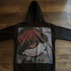 Black Graphic Pullover Hoodie