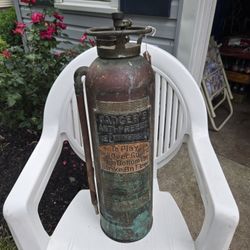 Antique Copper Fire Extinguisher 