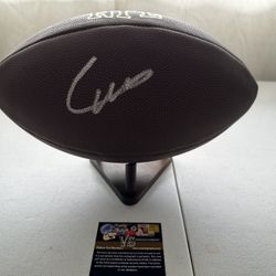 CAM WARD SIGNED TENNESSEE TITANS AUTOGRAPHED WILSON FOOTBALL w/COA - 677