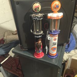 Vintage Metel Quarter Banks Gas Pumps